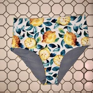 High-waisted Reversible Swim Bottoms